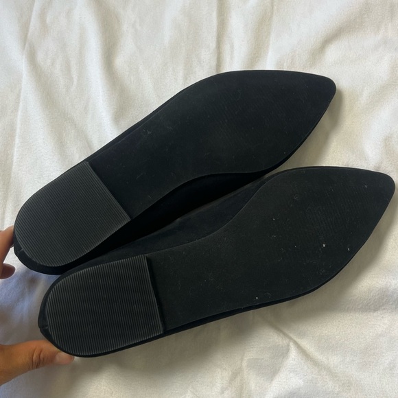 JustFab Pointed Toe Faux Vegan Suede Ballet Flats Slop On Shoes Size 11 - Picture 4 of 5